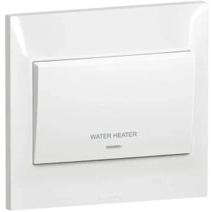 ДВУПОЛЮСЕН КЛЮЧ 20A С ИНДИКАТОР, 86Х86MM БЯЛ - Image 1