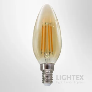 LED FILAMENT 4W 220V E14 C35 CL 3000K 470lm - Image 1