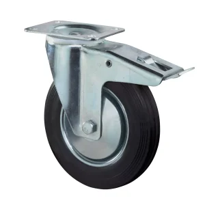 КОЛЕЛО № L420.B55.101 ВЪРТЯЩО СЕ ПЛАНКА, СПИРАЧКА, ЧЕРНА ГУМА Ф100 - Image 1