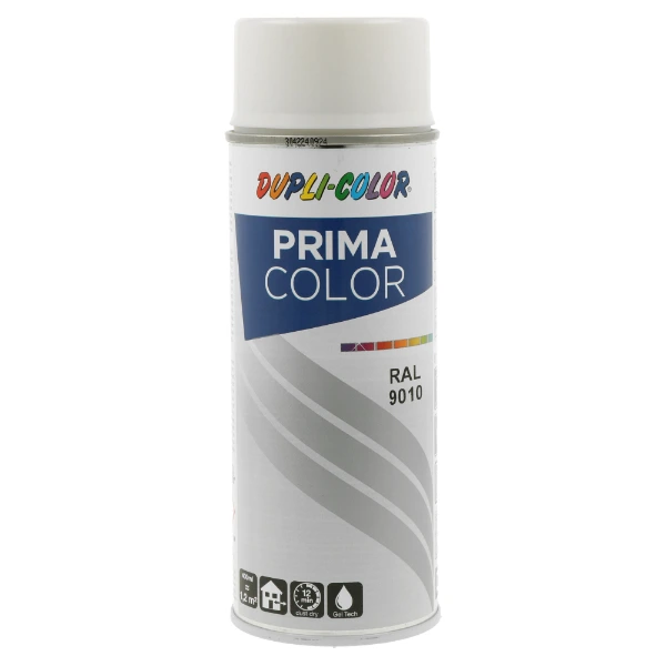 СПРЕЙ DUPLI COLOR PRIMA RAL 9010 БЯЛ ГЛАНЦ, 400МЛ - Profistore.bg