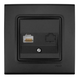 ИНТЕРНЕТ РОЗЕТКА, ЧЕРНО, CAT5e LINNERA LIFE VIKO - Image 1