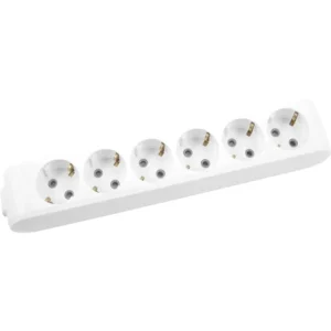 РАЗКЛОНИТЕЛ БЕЗ КАБЕЛ 6 ГНЕЗДА, 16А, 250V, БЯЛ, PANASONIC - Image 1